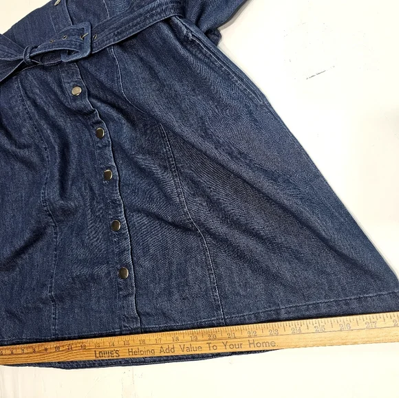 Classic Long Sleeve Denim Dress - Picture 12 of 12
